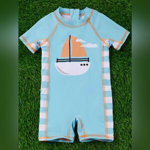 Kids Swimwear with Sailboat Design